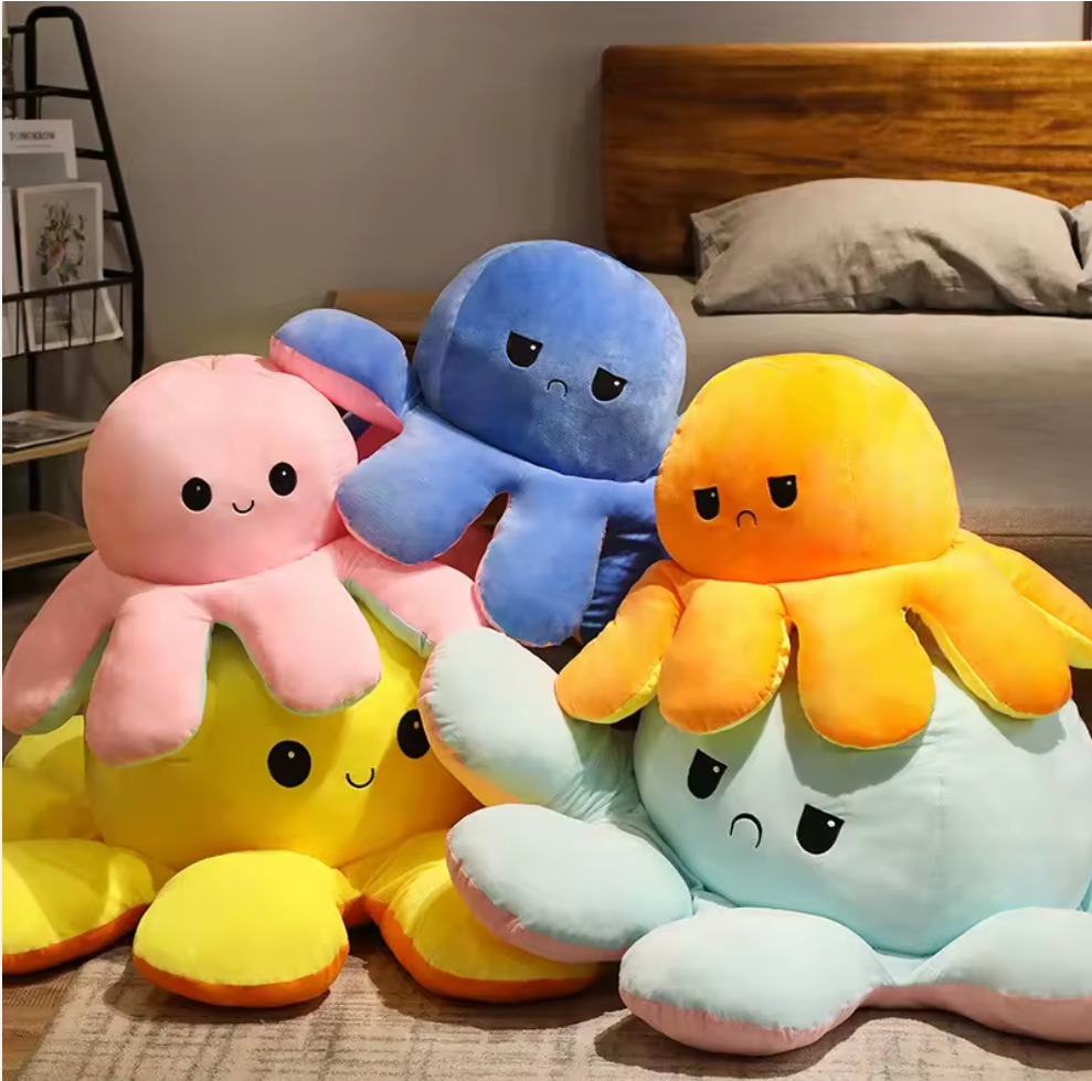 Reversible octopus plush